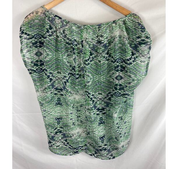 CAbi Darby Blouse Style 746 in Green Snakeskin Size XS - Picture 5 of 6